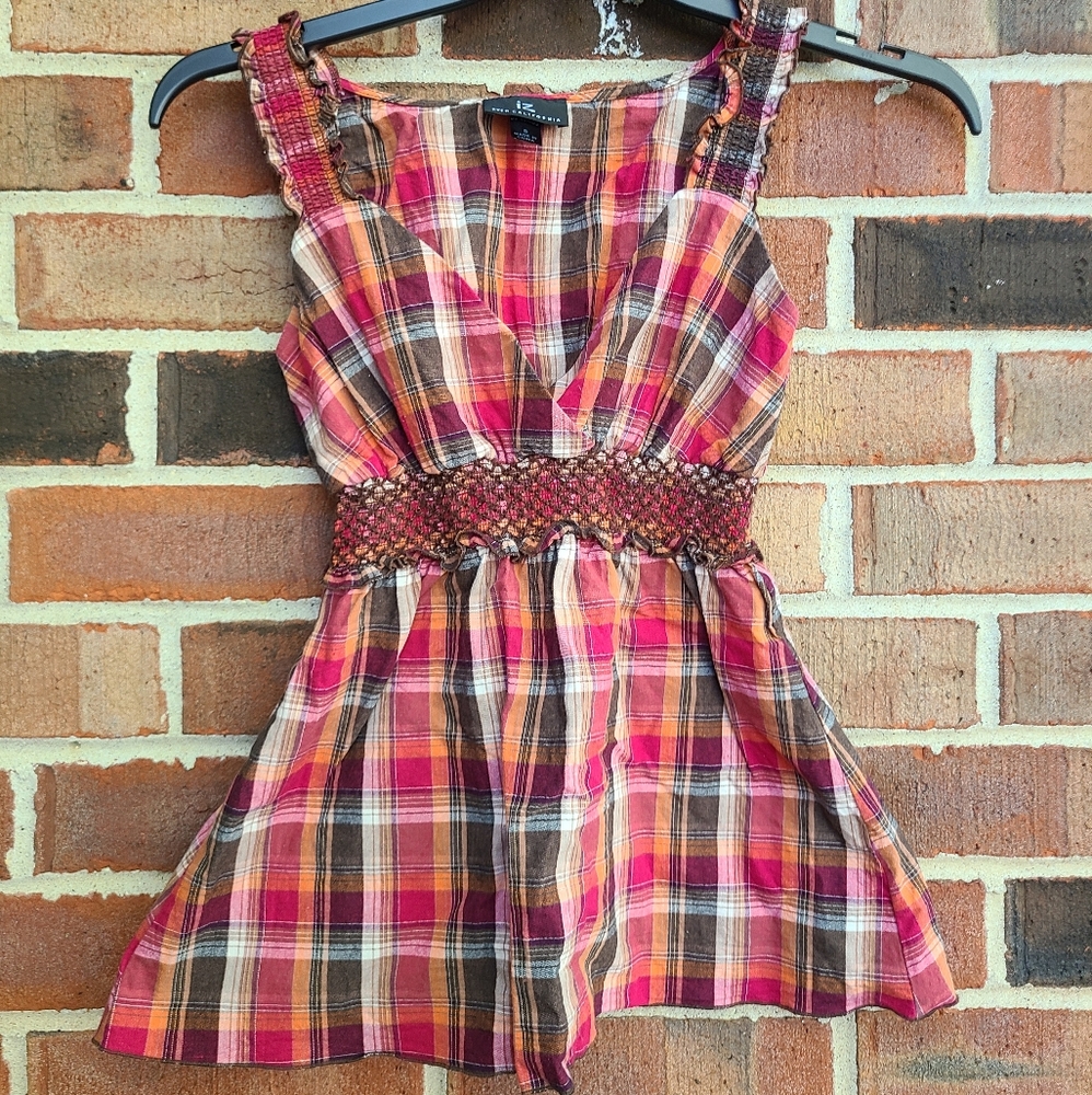 IZ Byer plaid top